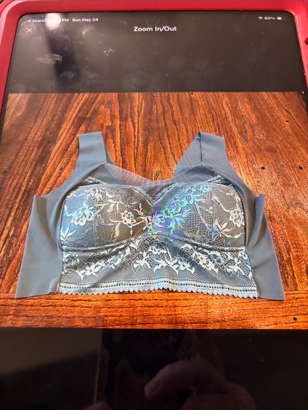 Source Unknown Slate Blue Lace Bralette with Wide Straps